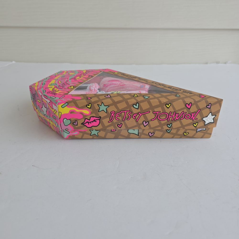 Betsey Johnson Pink Crew Socks - Picture 3 of 4
